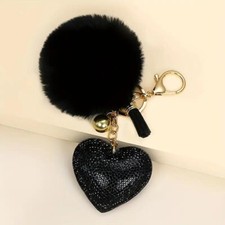 Black Heart Shape Keychain Handbag Pendant Keychain Pendant Bag Charm Gift Women