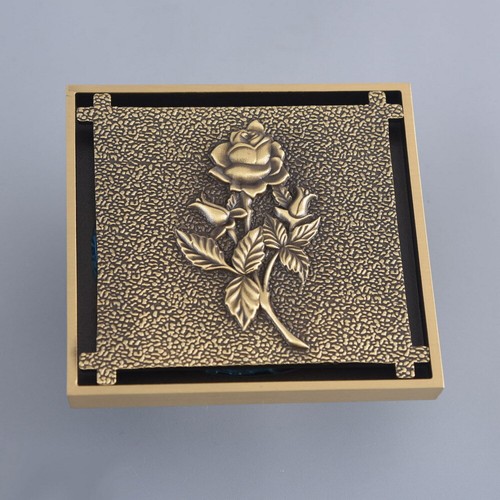 Antique Brass Tile Insert Square Floor Waste Grates Bathroom Shower Drain Zhr121 - Picture 2 of 7