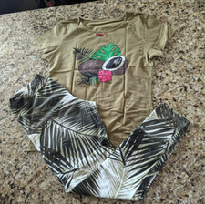 Women's Plus Size Combined Pajama Set Battal Pyjama Set 9141 Coconut Green sz XL