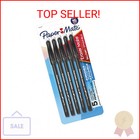 Paper Mate Erasermate Stick Medium Tip Ballpoint Pens, 5 Black Ink Pens (3150458