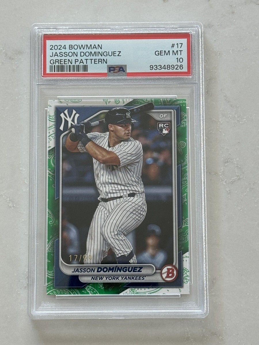 2024 Bowman #17 JASSON DOMINGUEZ Green Pattern /99 RC PSA 10 ?POP 