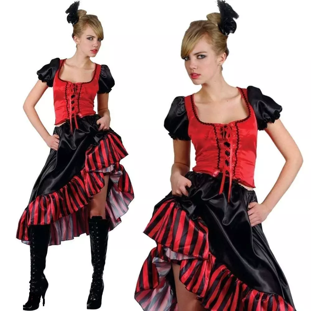 Costume fille sexy can berline Far West burlesque cowgirl robe de fantaisie femm