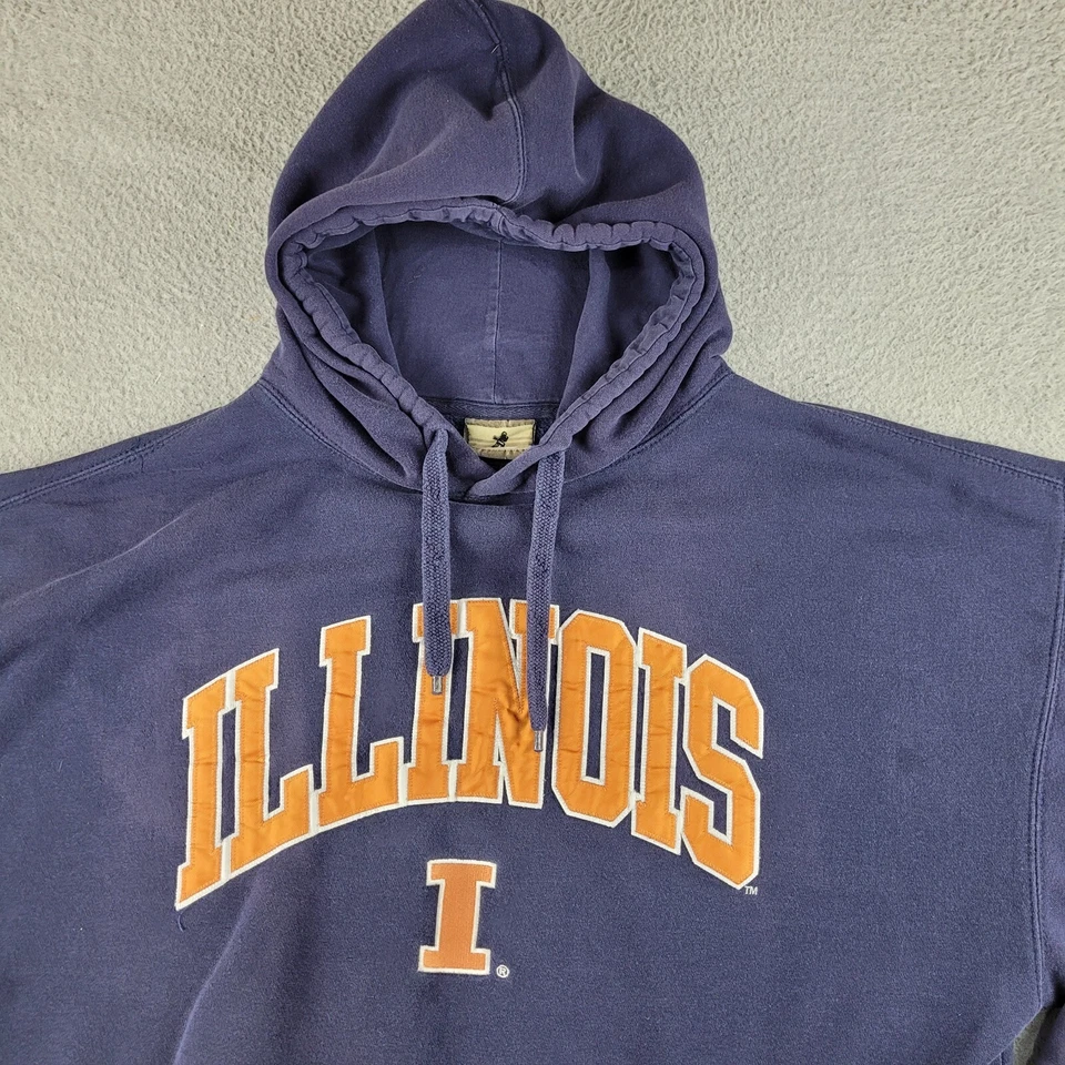 Sudadera con Capucha Fighting Illini Para Hombres 2XL Azul Reebok Heisman Pullover Sudadera NCAA Foto 3 de 4