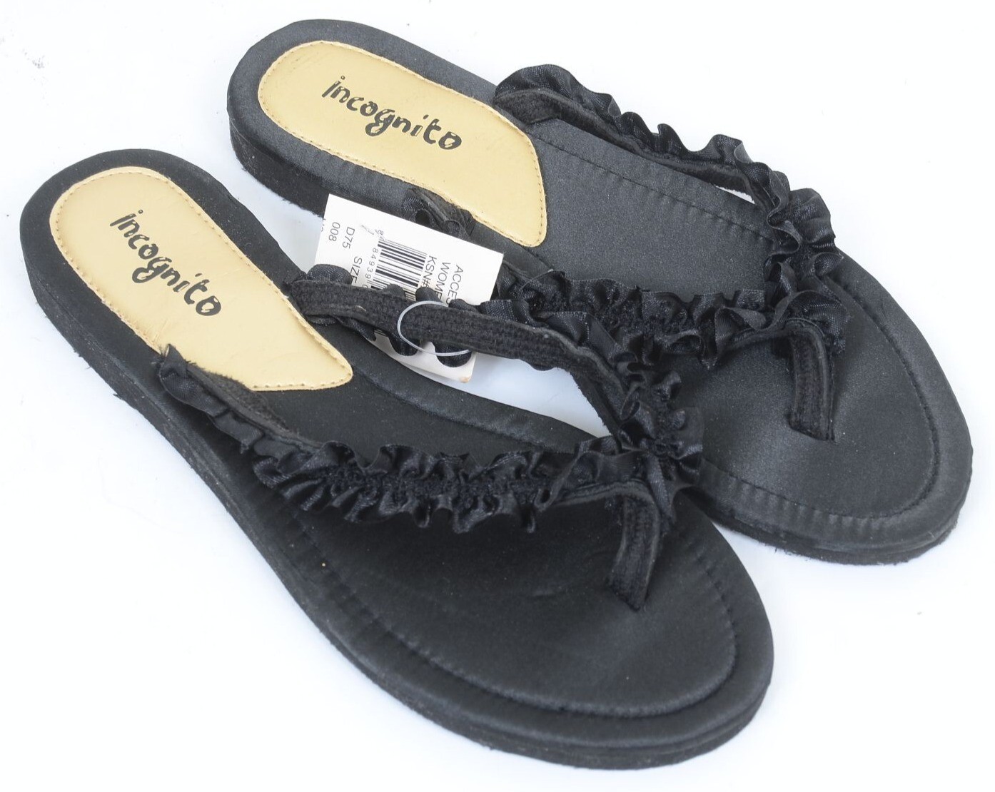 APL Sandali donna Incognito neri con volant perizoma scarpe da spiaggia estive taglia 8 NUOVI