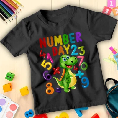 Jungen und Mädchen Dinosaurier und Zahlen Zahl Tag Ideen T-Shirt Tee für Kinder #ND