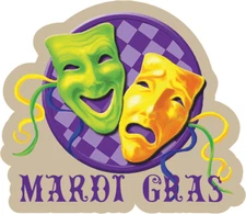 Mardi Gras Masks Art Car Bumper Sticker Decal