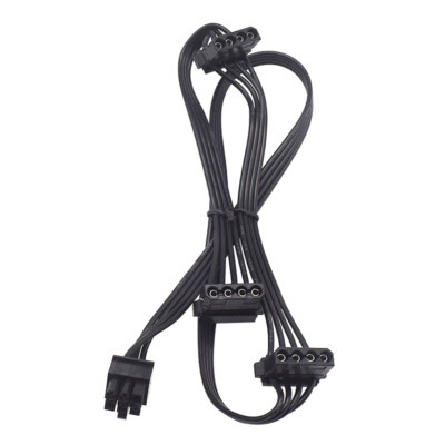 IDE Verlängerungskabel 6 Pin Stecker auf 3 Molex 4 Pin Buchse Netzkabel für EVGA
