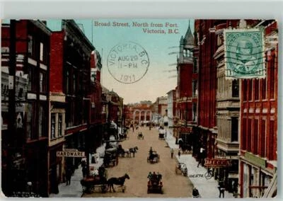 39830626 - Victoria Broad Street Geschaeft Briefmarke Bildseite 1911 - Bild 1 von 2