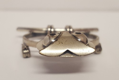 BEAU Sterling Owl Modernist Brooch Bird On Branch Perch Signed Silver Pin - Picture 7 of 16