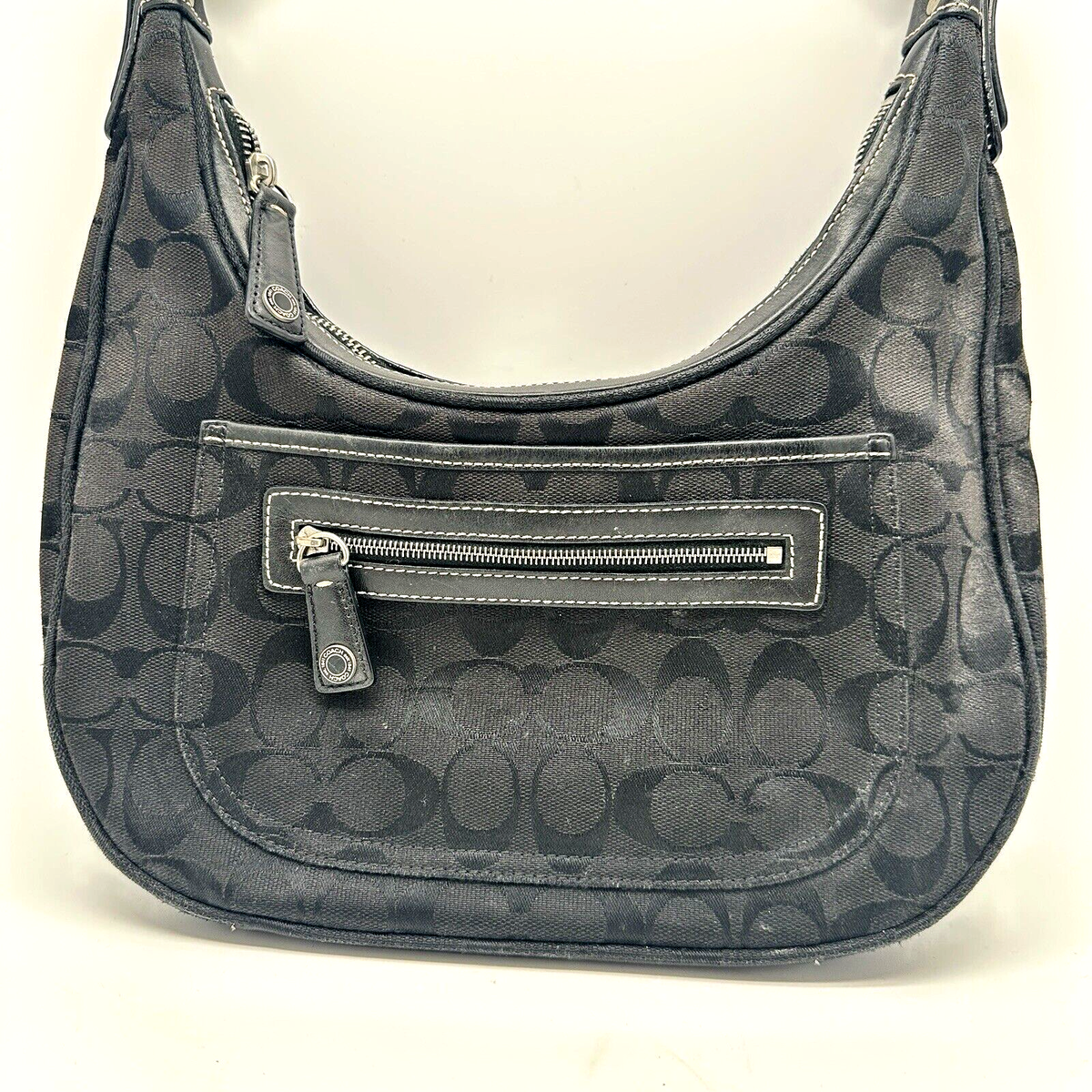 Authentic Y2K Coach Signature Jacquard Small Hobo Shoulder Authentic Y2K Coach Signature Jacquard Small Hobo Shoulder