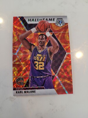 2019 Panini Mosaic Karl Malone Orange Reactive Prizm #284