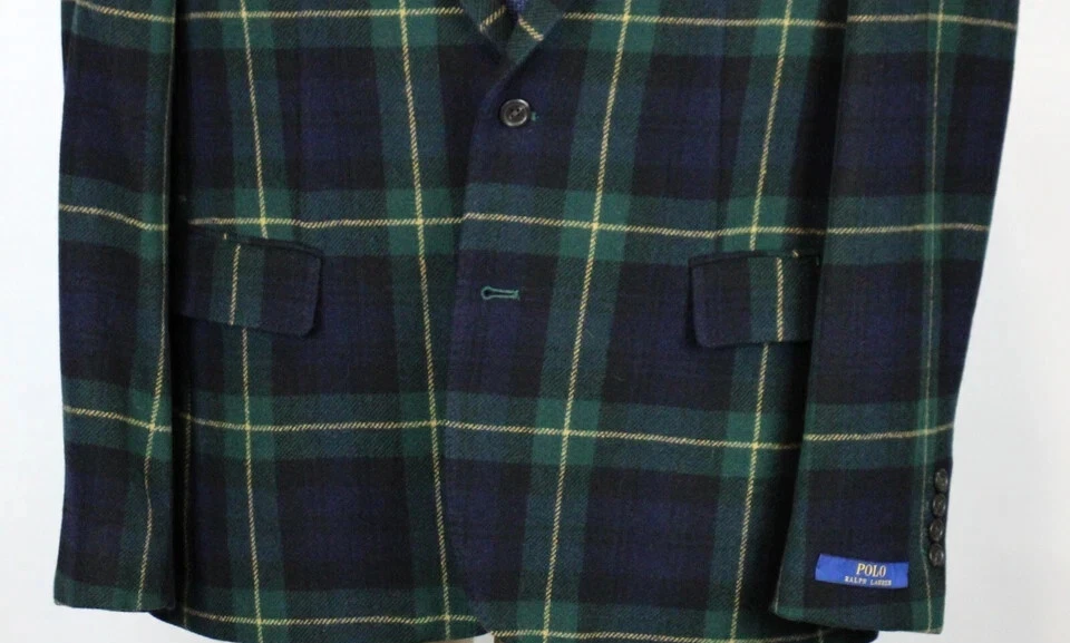 $498 Polo Ralph Lauren Blazer Talla 46R Para hombres Tartán Cuadros Lana Moderno Abrigo Deportivo Foto 4 de 4