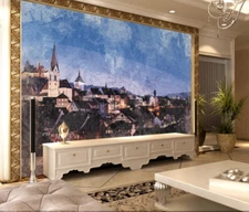 3D Watercolour Rome Self-adhesive Removeable Wallpaper Wall Mural Sticker 43