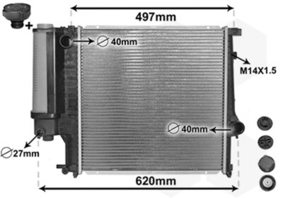 VAN WEZEL Wasserkühler Motorkühler gelötet für BMW 3er Compact E36 316i
