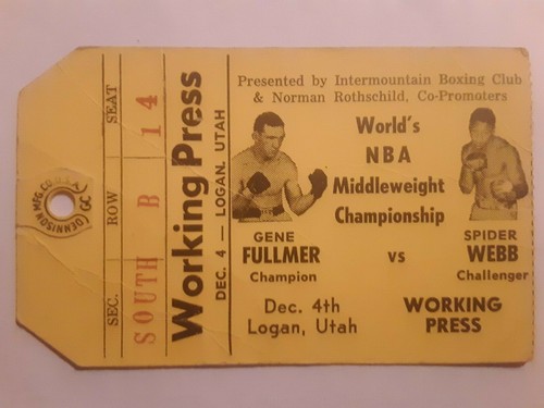 Gene Fullmer vs Spider Webb Boxing Press Pass Middleweight Championship ...