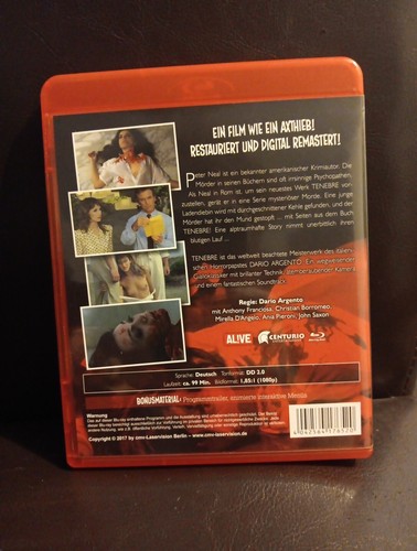 Tenebre / Tenebrae (Bluray, 1982) GERMAN LANGUAGE Dario Argento Giallo Slasher - Picture 2 of 3