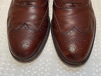 SALVATORE FERRAGAMO Size 10.5 Brown Leather Wingtip Brogue  display picture 2