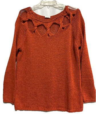 Lascana Pullover Cut Out Sweater Rust US Sz 8/10 Lightweight Turkey Casual