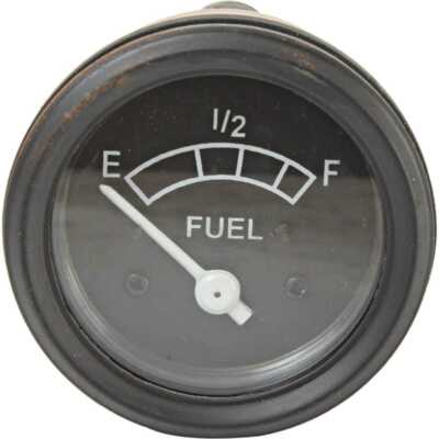 Fuel Level Gauge 2'' Lighted Black Face Three Post Design 12 Volt