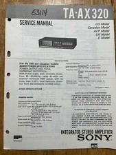 SONY TA-AX320 INTEGRATED STEREO AMPLIFIER ORIGINAL SERVICE MANUAL