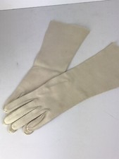 Vintage Crescendo White/off-white Cotton Dress Gloves - Size 6