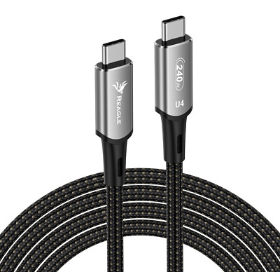 Reagle USB-C 4.0 Datenkabel 1m PD 240W 8K 40Gbps Thunderbolt 3 Schnellladekabel