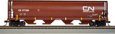 Trains Canadian 4-Bay Cylindrical Grain Hopper with Flashing End of Train Device