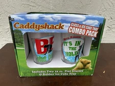 Caddyshack Collector Pint Glasses Golf Balls Ice Cube Tray ICUP Combo Pack gift