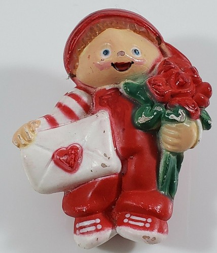 Vintage Easter Unlimited Plastic Pin Boy With Love Letter Roses FOR REPAIR