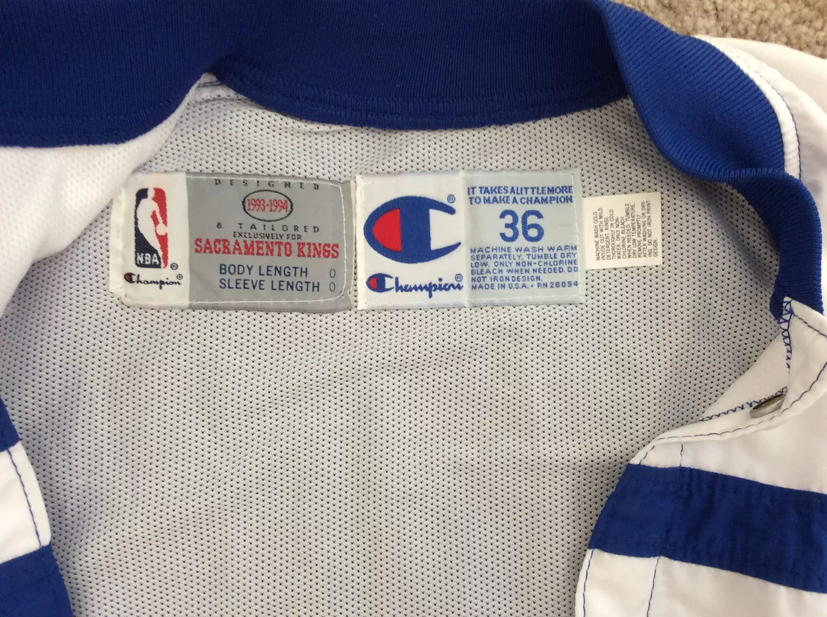 1993 94 Sacramento Kings NBA Game Used Worn Champion Warm Up Warmup Jacket