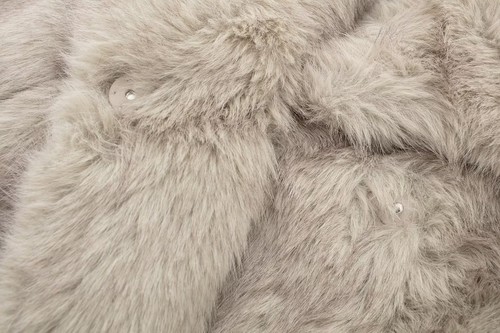 Womens Winter Warm Faux Fur Crew Neck Long Sleeves Casual Short Coat Jacket - Bild 24 von 30