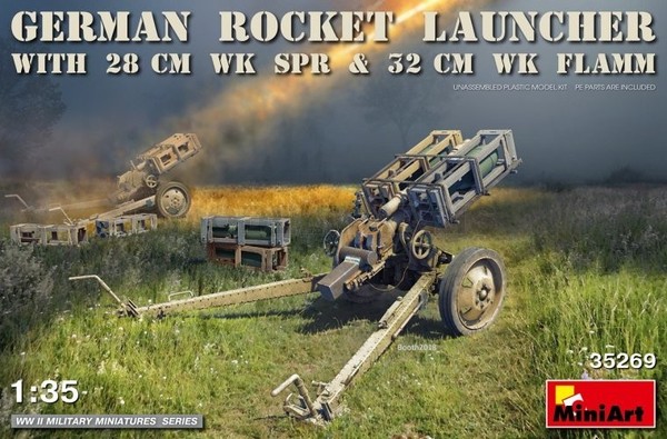 Miniart 35269 1/35 Deutscher Raketenwerfer Kit Mit 28Cm WK Spr & 32Cm WK Flamm-image