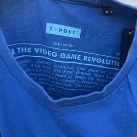 T-Post x Nintendo NES Video Games Blue T Shirt 8-Bit Graphic Metroid Size L