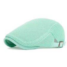 Mens Breathable Mesh Summer Hat Adjustable Flat Cap Newsboy Large Mint Green