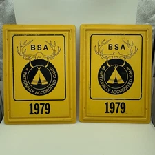Boy Scouts of America Sign National Accredited Camp 1979 - Pair BSA Vintage