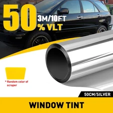 20"x10FT Uncut Window Roll Tint Film 50% VLT Silver For Car Office Home Glass