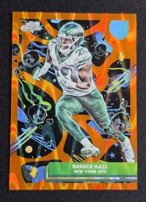 Topps Cosmic Chrome 2025 New York Jets Breece Hall Orange Galactic Refractor /25