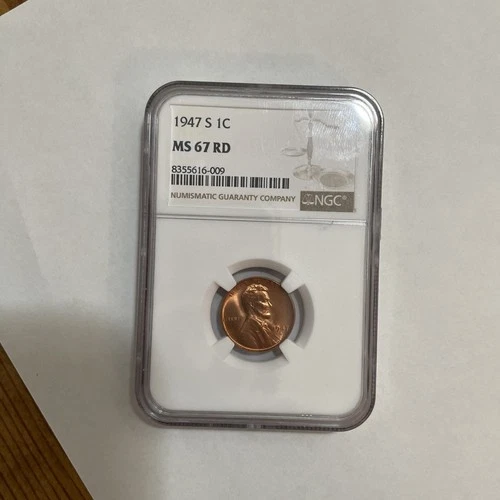 1947-S Lincoln Wheat Cent NGC MS67 RD