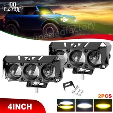 2X 4 Inch LED Work Cube Light Bar Pods fog Lamps for Pickup SUV UTV 4WD offroad