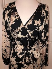 Bishop and Young Womens Medium Silky Kennedy Wrap Dress Black Corpcore Old Money