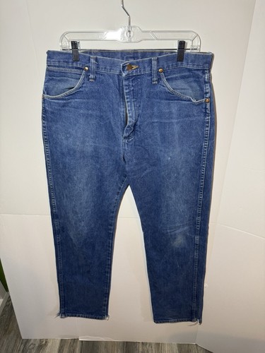 Wrangler Jeans Mens 33x34 Cowboy Cut Bootcut Western Blue Dark Original 13MWZ