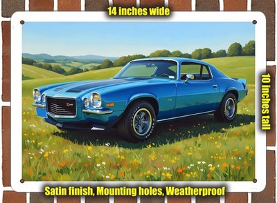 Metal Sign - 1970 Chevrolet Camaro Z/28 RS Oil Painting - 14x10
