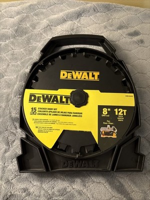 DEWALT 8'' 12-Tooth Carbide Dado Miter/Table Saw Blades 15pc  Set (DW812DADO)