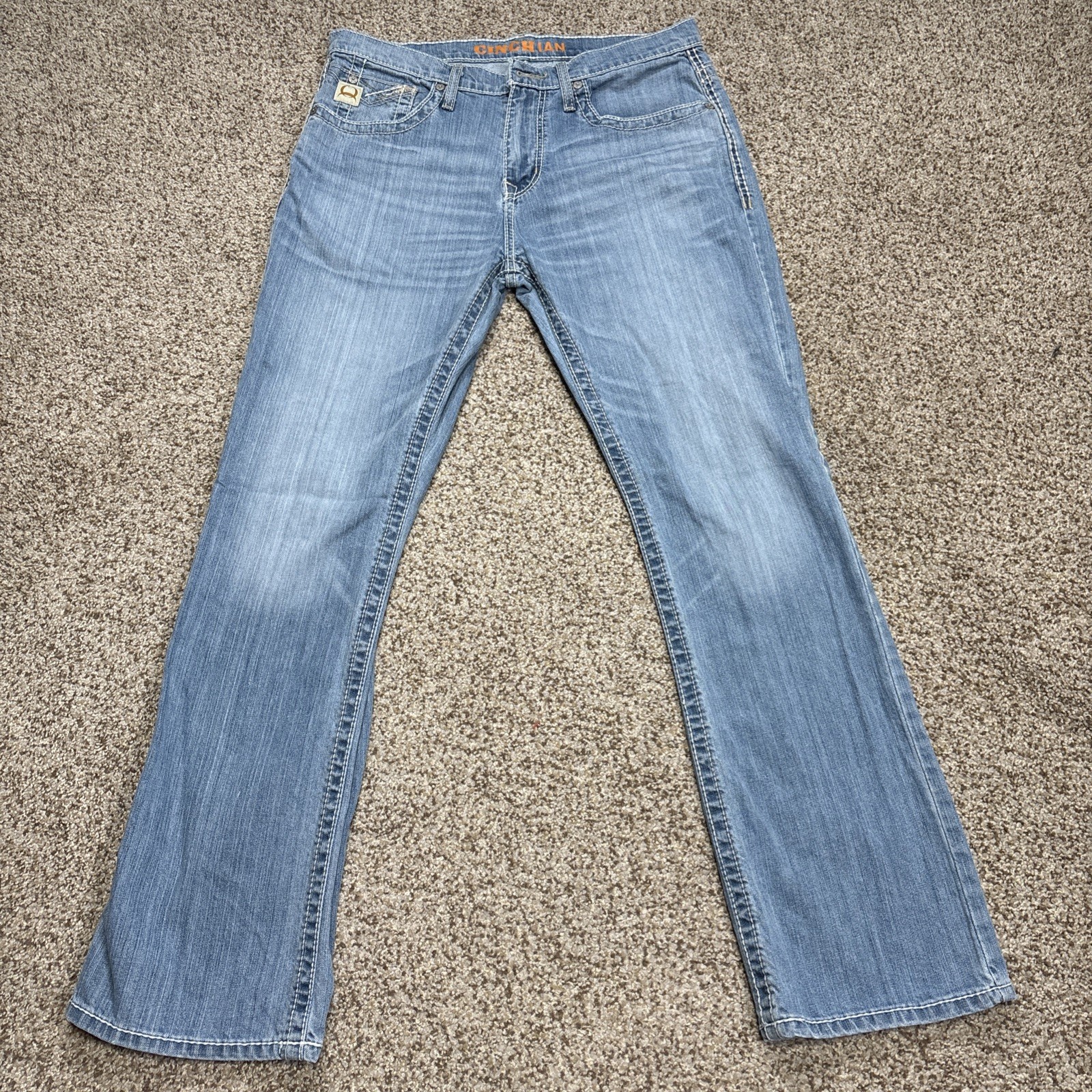 Cinch Ian Jeans Mens 33x32 Fits 34 X 31.5 Western Bronze Label Missing Button