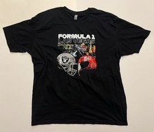 F1 Formula One Grand Prix 2024 Las Vegas Raiders Black T-Shirt Size 3XL