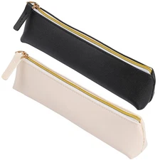 Vin Beauty 2 Pcs Leather Pencil Pouch, Slim Design Small Pencil Pouch Pencil ...