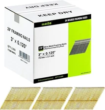 meite Framing Nails 28 Degree 3 Inch Ring Shank Galvanized Finish