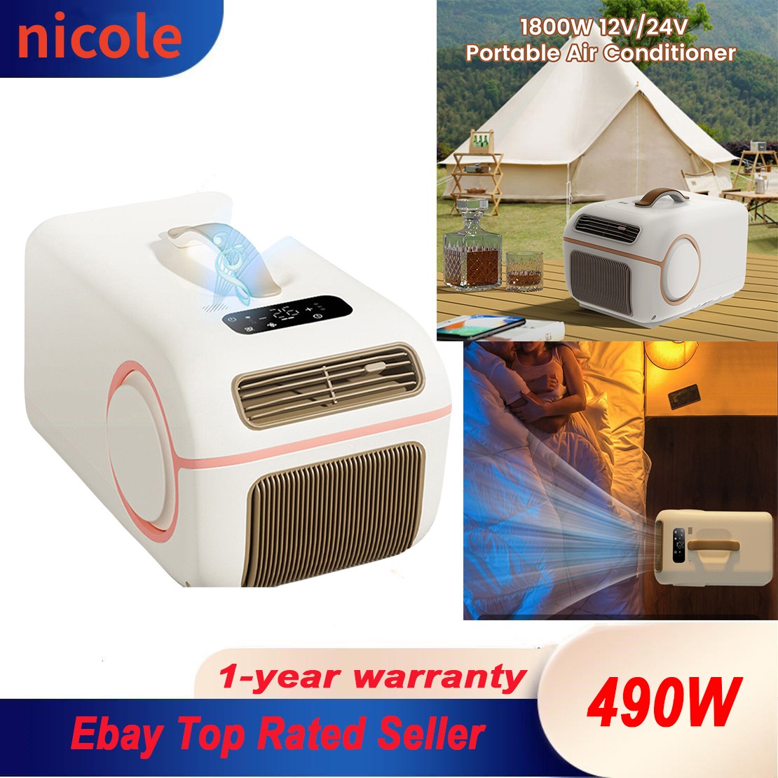 6200BTU Portable Air Conditioner Tent AC Unit for Parking Camping Tent 1800W
