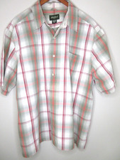 Sz 2XL Eddie Bauer Relaxed Fit Green Plaid Short Sleeve Button Up Casual Shirt