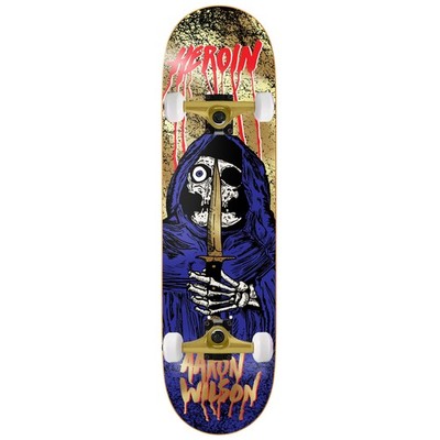 Heroin Skateboard Assembly Aaron Wilson KO2 Skull Priest 8.5'' x 32.2'' Complete